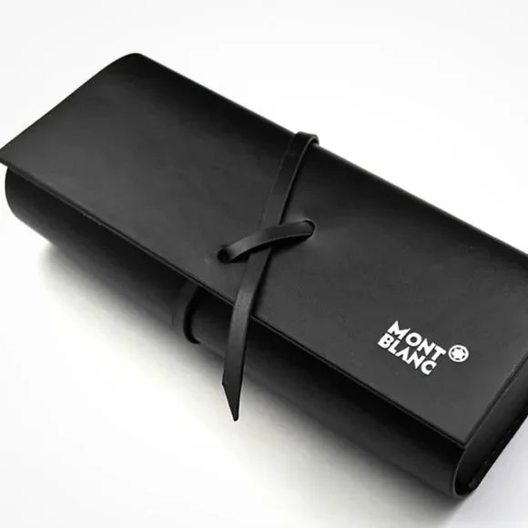 Mont Blanc Original Sunglasses / Eyeglasses Leather Black Case & Cloth